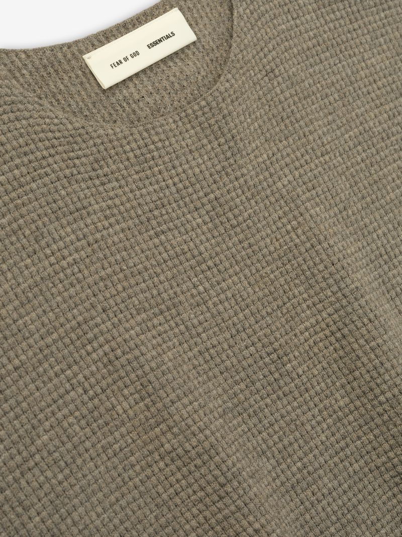 Waffle Crewneck 90s Sweater - Image 3